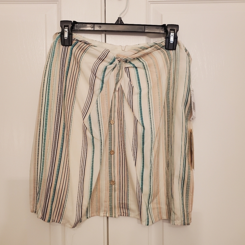 Love & Piece Skirt, Women's / Juniors Size XL, White with Green & Pink Stripes - Picture 12 of 12